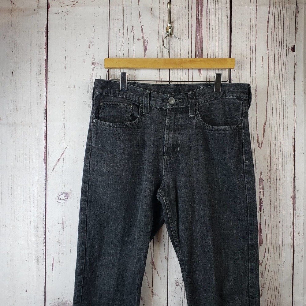 Bull Head Gravel Mens Jeans Size 34x30 Straight Leg Dark Wash Denim Black